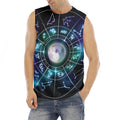 Galaxy Zodiac Wheel Print Men's Fitness Tank Top