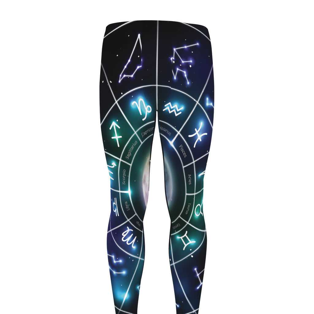 Galaxy Zodiac Wheel Print Men's leggings
