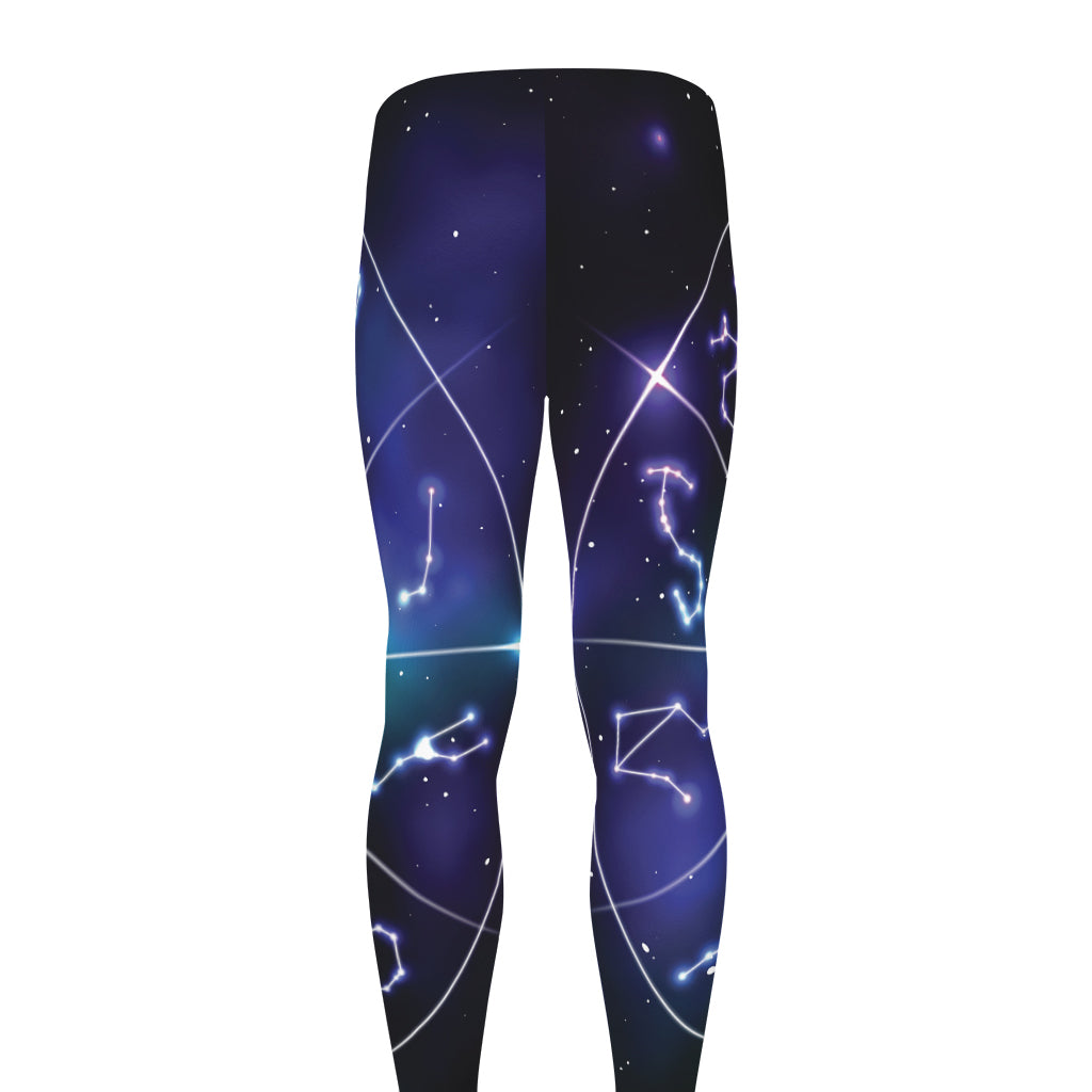 Galaxy Zodiac Wheel Print Men's leggings