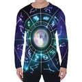 Galaxy Zodiac Wheel Print Men's Long Sleeve T-Shirt
