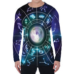 Galaxy Zodiac Wheel Print Men's Long Sleeve T-Shirt
