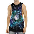 Galaxy Zodiac Wheel Print Men's Muscle Tank Top