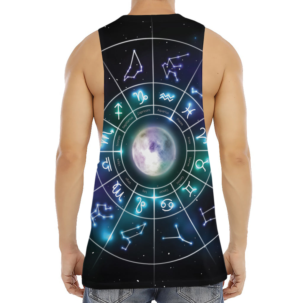 Galaxy Zodiac Wheel Print Men's Muscle Tank Top