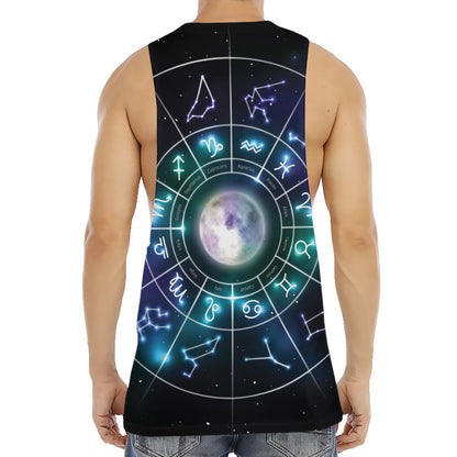Galaxy Zodiac Wheel Print Men's Muscle Tank Top
