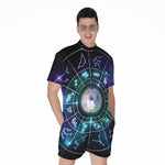 Galaxy Zodiac Wheel Print Men's Rompers