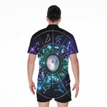 Galaxy Zodiac Wheel Print Men's Rompers