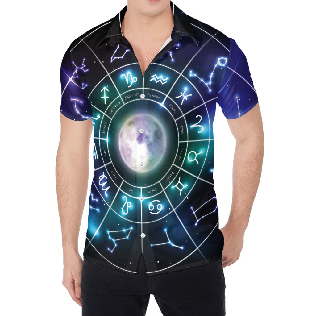 Galaxy Zodiac Wheel Print Men's Shirt