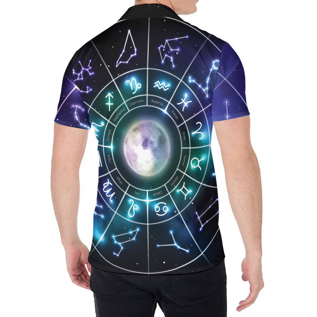 Galaxy Zodiac Wheel Print Men's Shirt