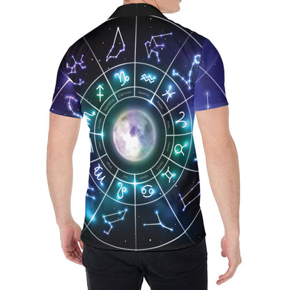 Galaxy Zodiac Wheel Print Men's Shirt