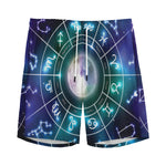 Galaxy Zodiac Wheel Print Men's Sports Shorts