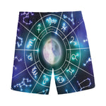 Galaxy Zodiac Wheel Print Men's Sports Shorts