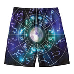 Galaxy Zodiac Wheel Print Men's Swim Trunks