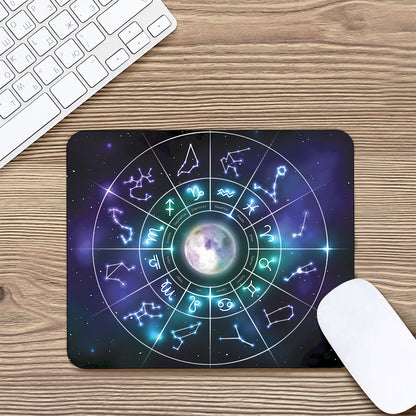 Galaxy Zodiac Wheel Print Mouse Pad