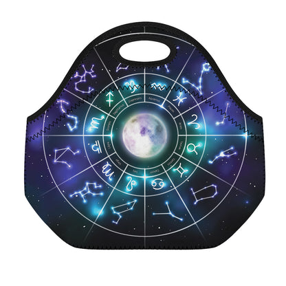 Galaxy Zodiac Wheel Print Neoprene Lunch Bag