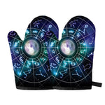 Galaxy Zodiac Wheel Print Oven Mitts