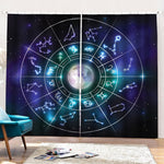 Galaxy Zodiac Wheel Print Pencil Pleat Curtains