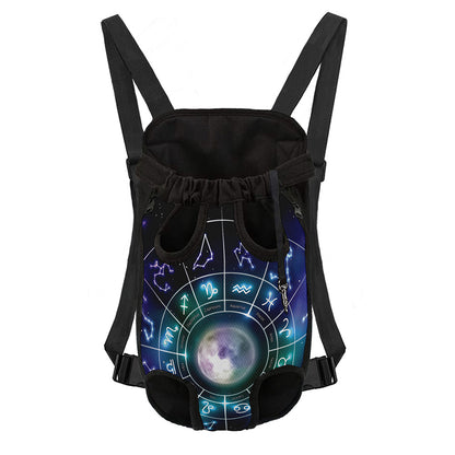 Galaxy Zodiac Wheel Print Pet Carrier Backpack
