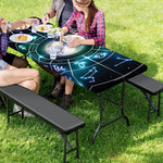 Galaxy Zodiac Wheel Print Picnic Table Cover