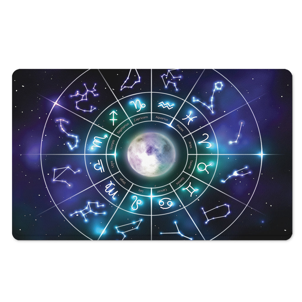 Galaxy Zodiac Wheel Print Polyester Doormat