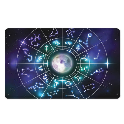 Galaxy Zodiac Wheel Print Polyester Doormat