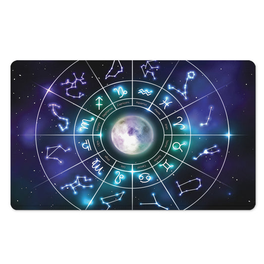 Galaxy Zodiac Wheel Print Polyester Doormat