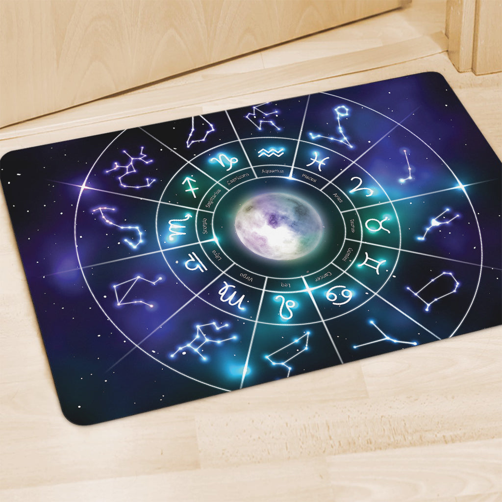 Galaxy Zodiac Wheel Print Polyester Doormat
