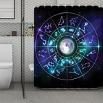 Galaxy Zodiac Wheel Print Polyester Shower Curtain