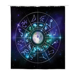 Galaxy Zodiac Wheel Print Polyester Shower Curtain