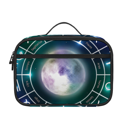 Galaxy Zodiac Wheel Print Portable Lunch Bag