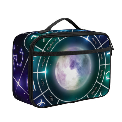 Galaxy Zodiac Wheel Print Portable Lunch Bag