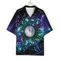 Galaxy Zodiac Wheel Print Rayon Hawaiian Shirt