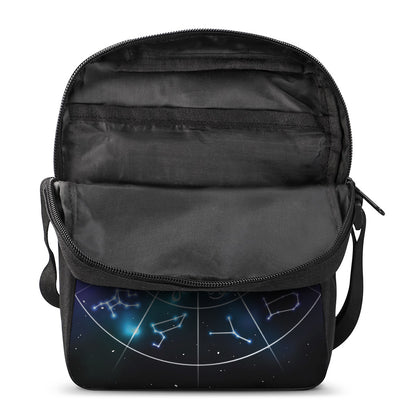 Galaxy Zodiac Wheel Print Rectangular Crossbody Bag