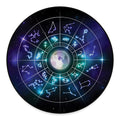 Galaxy Zodiac Wheel Print Round Floor Mat