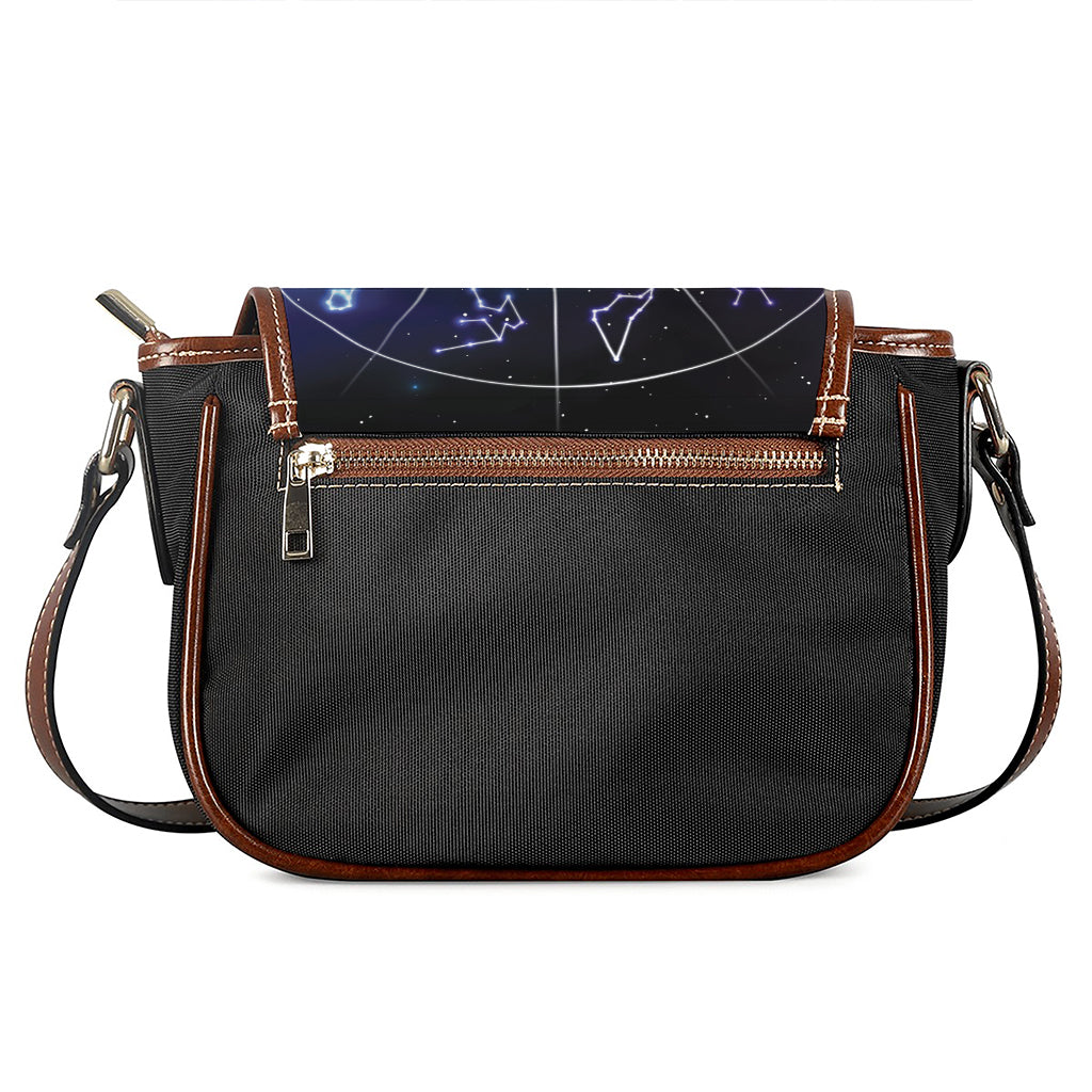 Galaxy Zodiac Wheel Print Saddle Bag