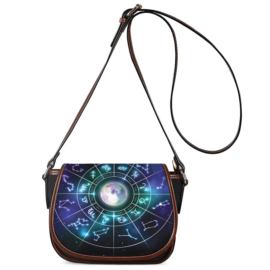 Galaxy Zodiac Wheel Print Saddle Bag