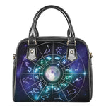 Galaxy Zodiac Wheel Print Shoulder Handbag