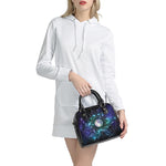 Galaxy Zodiac Wheel Print Shoulder Handbag