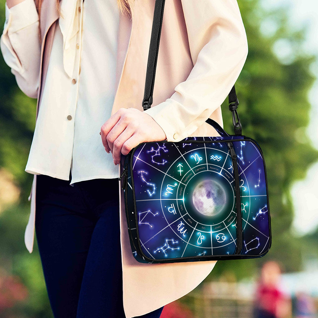 Galaxy Zodiac Wheel Print Shoulder Strap Bible Bag