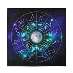 Galaxy Zodiac Wheel Print Silk Bandana
