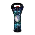 Galaxy Zodiac Wheel Print Single Neoprene Wine Tote