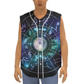 Galaxy Zodiac Wheel Print Sleeveless Baseball Jersey