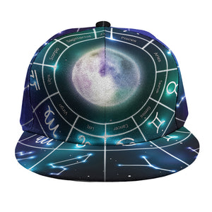 Galaxy Zodiac Wheel Print Snapback Cap