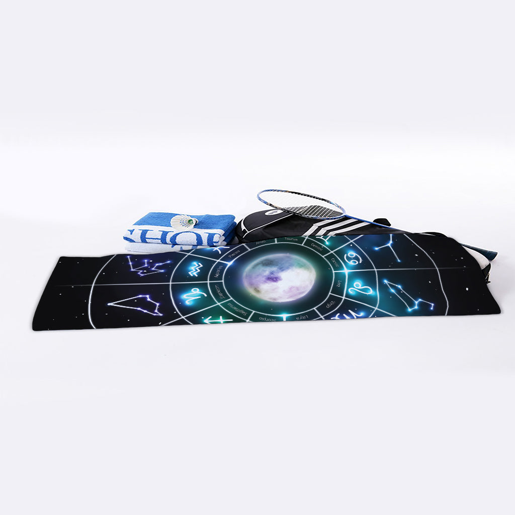 Galaxy Zodiac Wheel Print Sports Towel