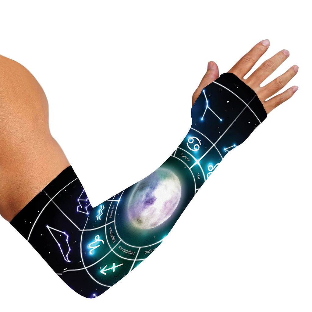 Galaxy Zodiac Wheel Print Sun Protection Arm Sleeves