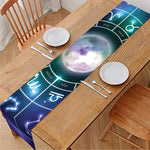 Galaxy Zodiac Wheel Print Table Runner