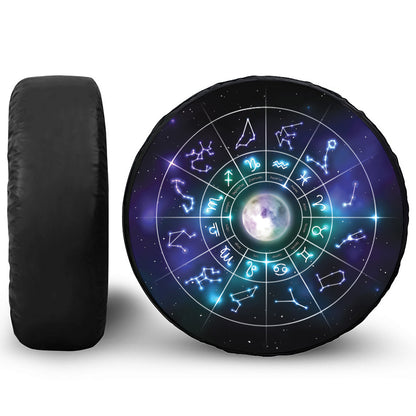 Galaxy Zodiac Wheel Print Tire Cover