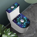 Galaxy Zodiac Wheel Print Toilet Lid And Tank Cover Set