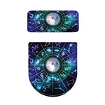 Galaxy Zodiac Wheel Print Toilet Lid And Tank Cover Set