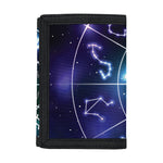 Galaxy Zodiac Wheel Print Trifold Wallet