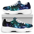 Galaxy Zodiac Wheel Print White Chunky Shoes